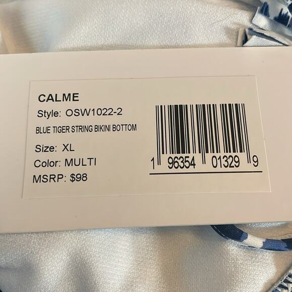 Johnny Was Blue Animal Print Bikini Bottoms XL New $98 - Picture 6 of 8